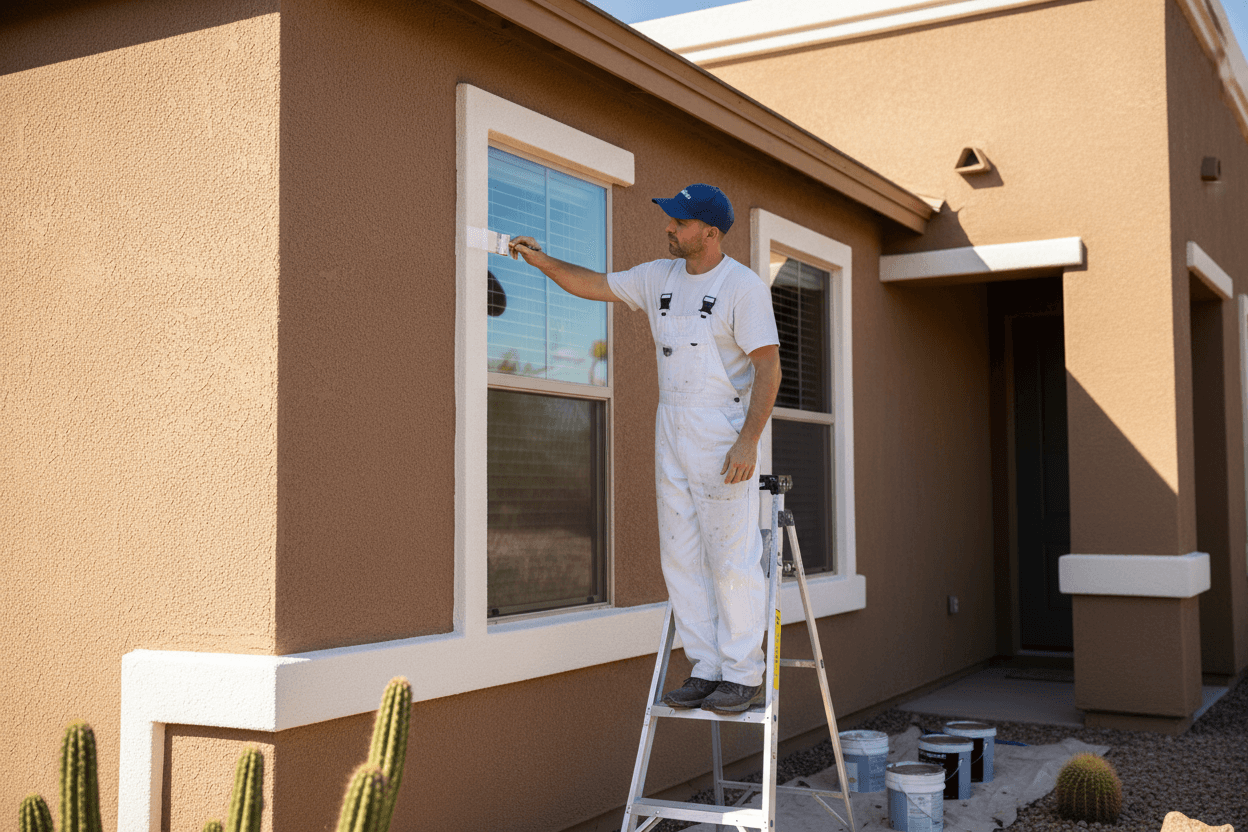 Exterior painting detail work