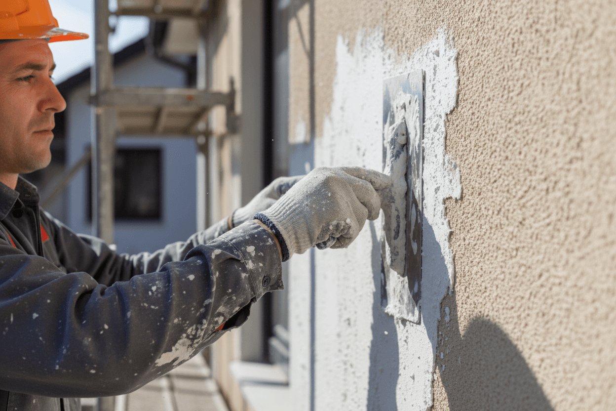 Professional stucco repair work